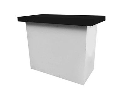 Desk White Shelf Black